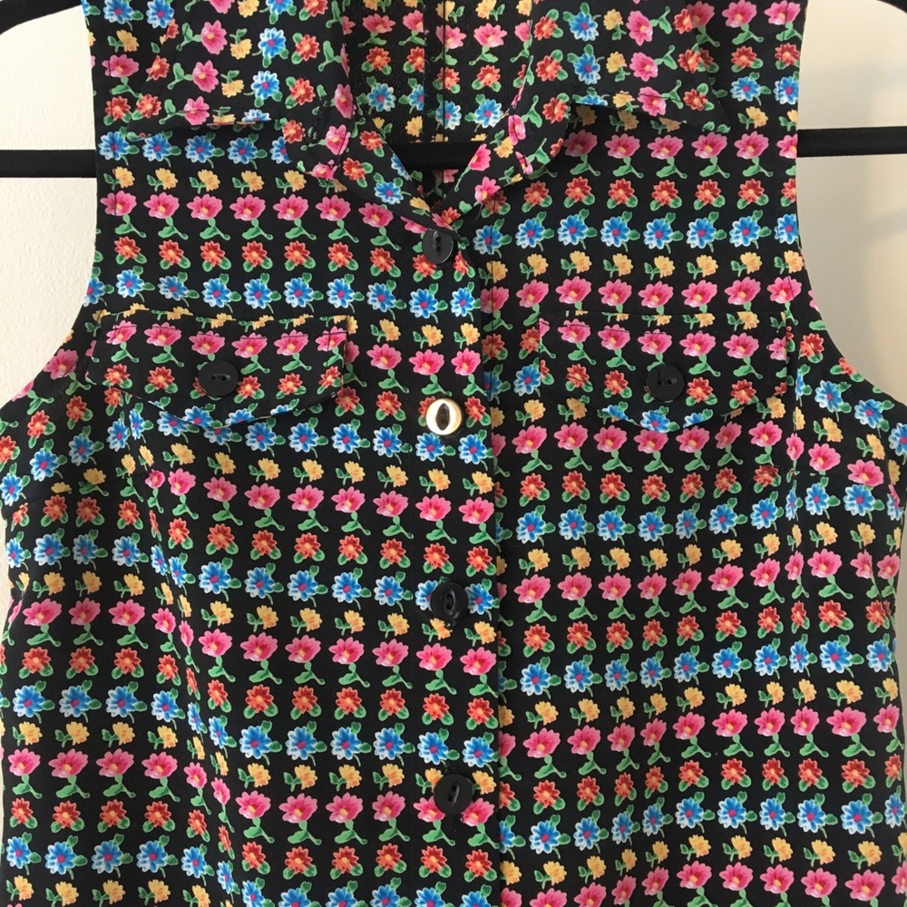 90s Rainbow floral mini dress